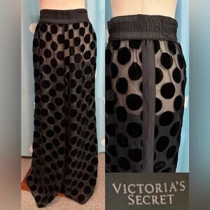 Victoria's Secret sheer polka dot lingerie wide leg pants.- S to M